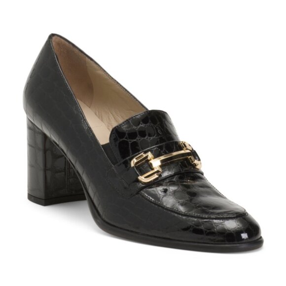 AMALFI Made In Italy Leather Lanterna Heels - Picture 1 of 3